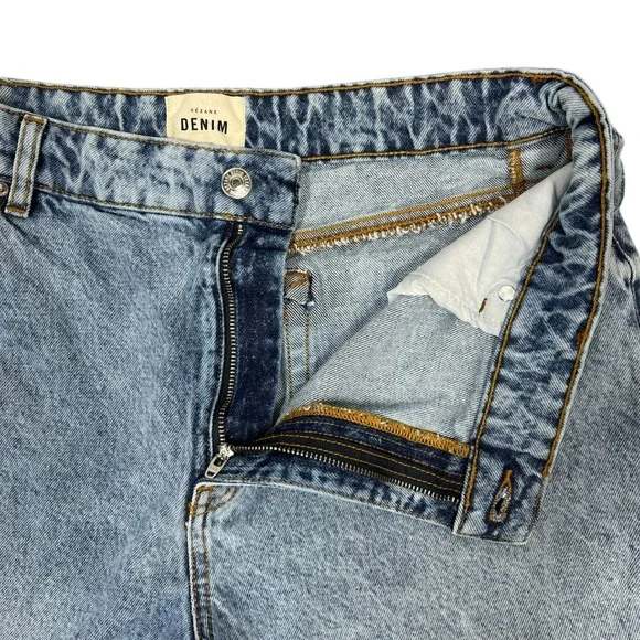 Sézane Le Wide Leg Jeans Sz FR 44 (US 12) Bleu Clair High Rise Organic Cotton - Picture 5 of 12